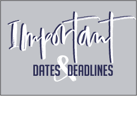 Important Dates & Deadlines 